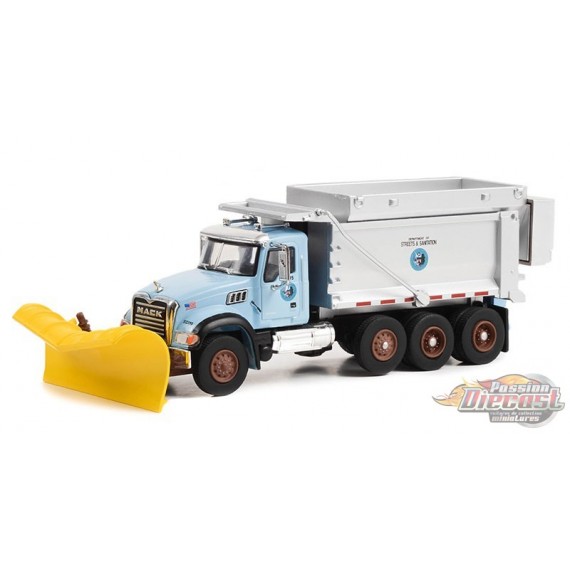 Mack Granite Dump Truck With Snow Plow And Salt Spreader Super