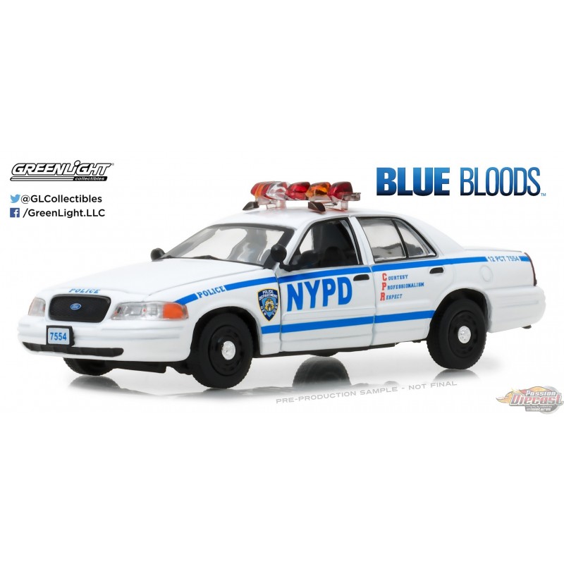 Ford Crown Victoria Police Blue Car Сollection Diecast Metal Model Scale 1/43 