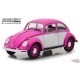 1/18 1967 Volkswagen Beetle conduite à droite - Rose et blanc  Greenlight 13512 Passion Diecast