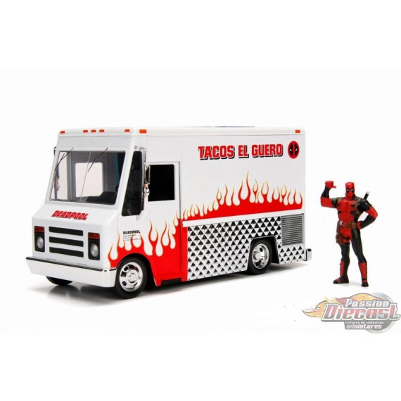 Taco Truck Avec  Deadpool figurine ,   Jada 1/24 99730 - Passion Diecast 