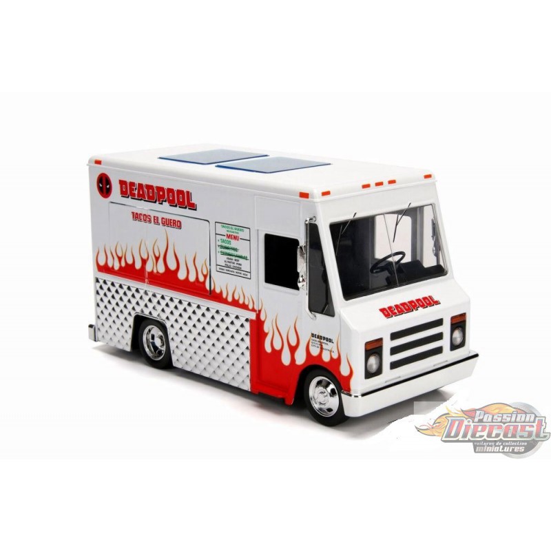 Taco Truck with Deadpool figure Jada 1/24 99730 Passion Diecast - Taco Truck With DeaDpool Figure JaDa 124 99730