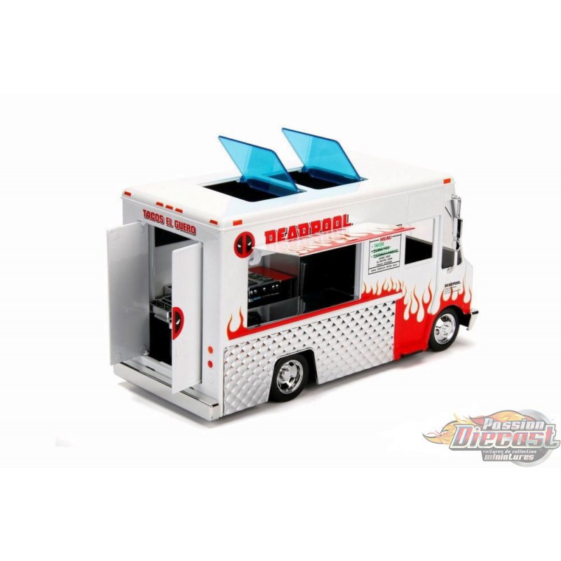 Taco Truck with Deadpool figure Jada 1/24 99730 Passion Diecast - Taco Truck With DeaDpool Figure JaDa 124 99730