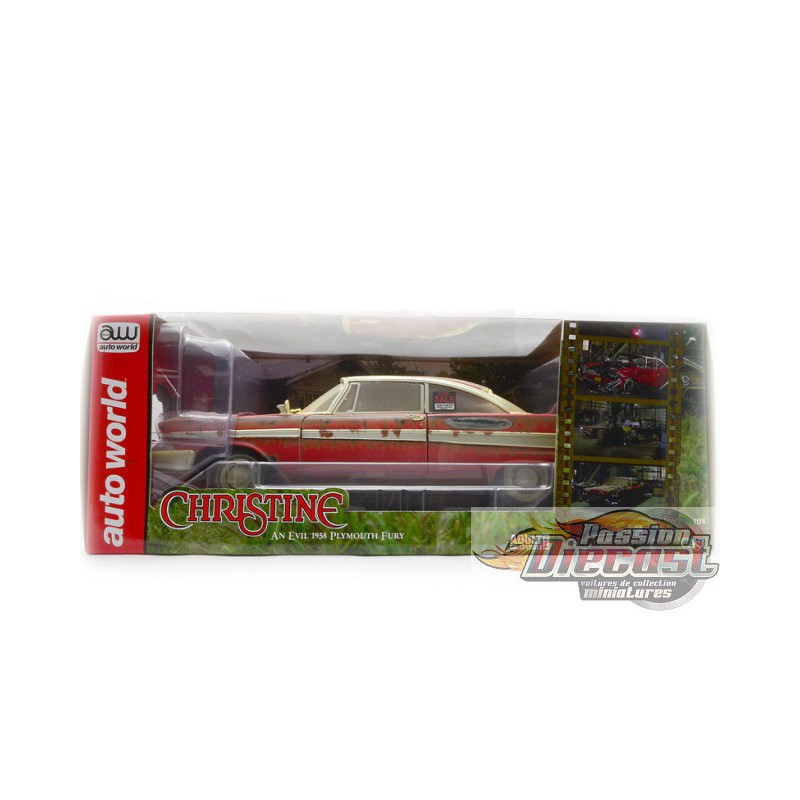Plymouth Fury Christine 1958 1/43 Greenlight – Version Nuit, Métal, Boîte Fermée