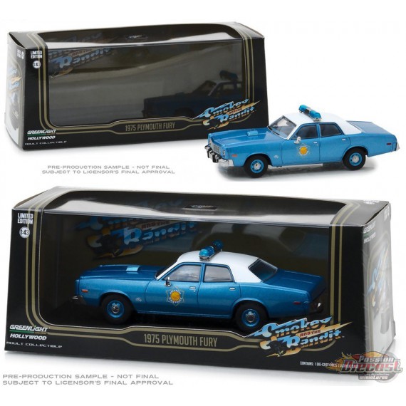 1975 Plymouth Fury -Arkansas State Police Smokey and the Bandit Greenlight  1/43 86536 PASSION DIECAST