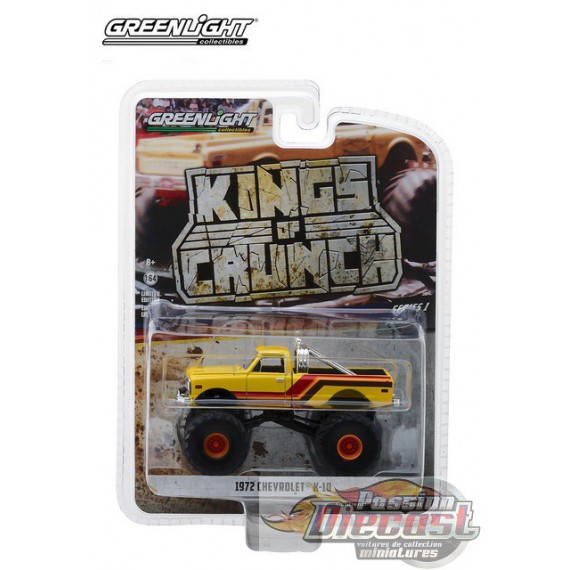 1972 Chevy K-10 Monster Truck - Kings of Crunch Series 1  GreenLight 1/64   49010 F  Passion Diecast 