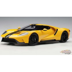 Ford GT 2017 TRIPLE YELLOW/BLACK STRIPES  AUTOART 1/18  72944  Passion Diecast 