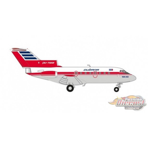 Cubana de Aviacion Yakovlev Yak-40 CU-TE1221  Herpa 1/200  559775  Passion Diecast 