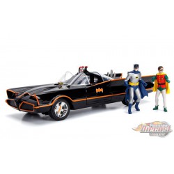 1966 Classic  Batmobile with Lights   Includes  Batman and Robin Figures  -   Jada 1/18-  98625 Passion Diecast