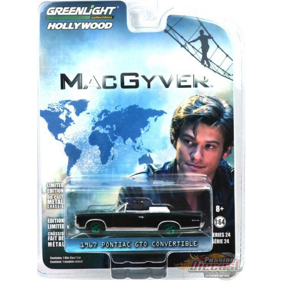 MACGYVER TV SERIES 1967 PONTIAC GTO CONVERTIBLE 1/64 BLACK Green Machine  1/64 - 44840 F