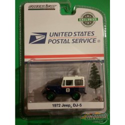 1972 Jeep DJ-5 with Christmas Tree Accessory United States Postal Service (USPS)  (Hobby Exclusive) 1/64 Greenlight 30118