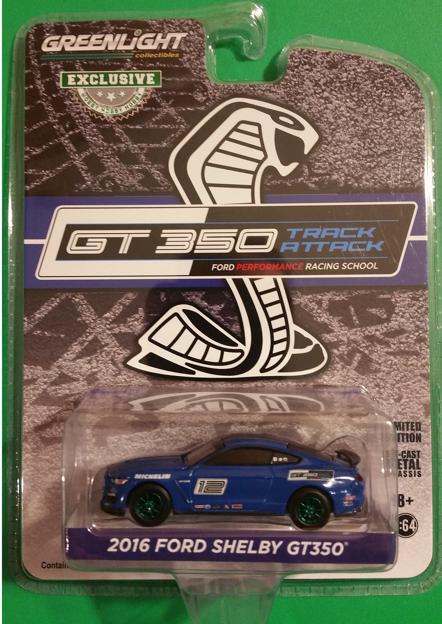 Greenlight 1/64 2016 Ford Mustang Shelby GT350 Race Car Track Attack #12 30109 