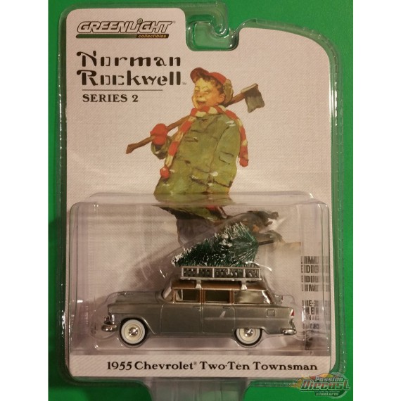 1955 Chevrolet 210 Townsman with Christmas Tree Accessory  - Norman Rockwell Series 2 - 1-64 greenlight 54020 B Passion Diecast