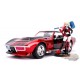 Corvette Stingray 1969 avec la figurine de Harley Quinn -  Jada 1/24 -31196  - Passion Diecast 