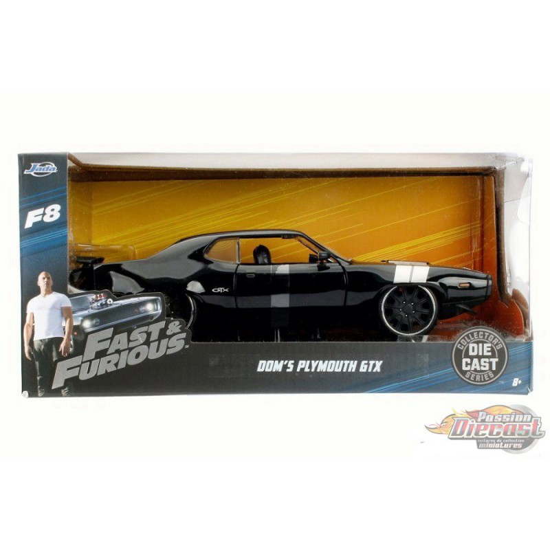 1:24 Scale Jada Toys Fast & Furious 8 Diecast Dom's Plymouth GTX Vehicle