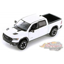 2019 Dodge Ram 1500 Rebel Pickup Truck White Diecast Model - Motormax 1/24 - 79358 WH- Passion Diecast