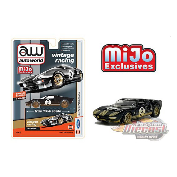 1965 Ford GT no2 Dirty Version Noir  - Auto World Mijo Exclusives 1:64 - CP7652  Passion Diecast 