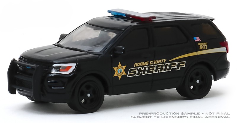 Hot Pursuit Hobby Exclusive 1/64 Diecast Model Car by Greenlight 30142 Adams County, Washington 2017 Ford Police Interceptor Utility Black Adams County Sheriff