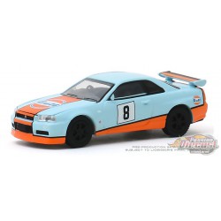 2001 Nissan Skyline GT-R Gulf Oil - Tokyo Torque - Series 8  - Greenlight 1/64 - 47060 C