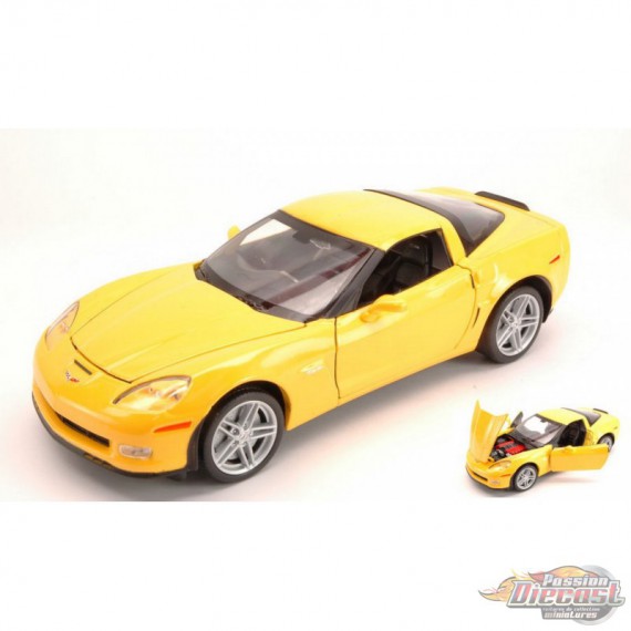 2007 Chevrolet Corvette Jaune  -  Welly 1/24 - 22504 YL - Passion Diecast 