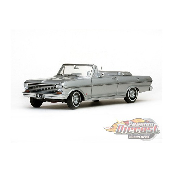 1963 Chevrolet Nova Open Convertible Gris sunstar 1/18 3976