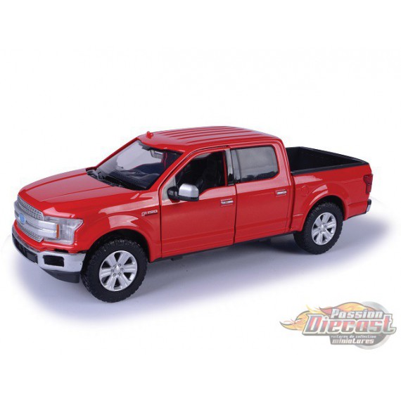 2019 Ford F-150 Pickup  Lariat Crew Cab  Red - Diecast Model - Motormax 1/24 - 79363 RD  - Passion Diecast 