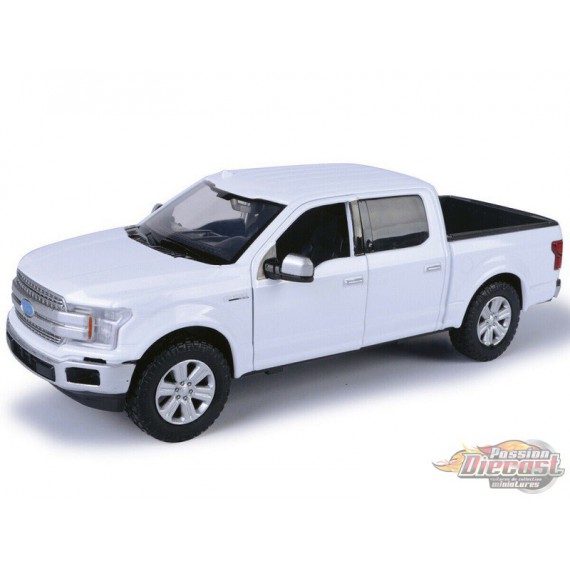 2019 Ford F-150 Pickup  Lariat Crew Cab  White - Diecast Model - Motormax 1/24 - 79363 WH - Passion Diecast 