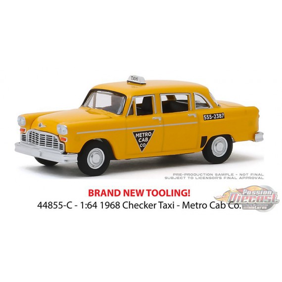 Metro Cab Co. - 1968 Checker Taxi - Hollywood Special Edition: Starsky and Hutch  1-64  greenlight -  44855 C  - Passion Diecast