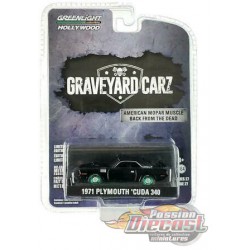 1971 Plymouth Phantasm 'Cuda 340 - Graveyard Carz  - Hollywood Série 27 - 1-64  greenlight  - 44870 F