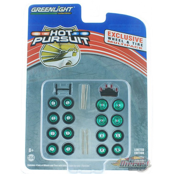 Hot Pursuit  Wheel & Tire Pack  (Hobby Exclusive)  1-64 GREENMACHINE 13171GR