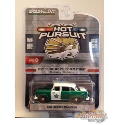 1961 Checker Marathon - Chicago Police Department - Hot Pursuit Series 34 - 1-64 GREENMACHINE 42910 BGR