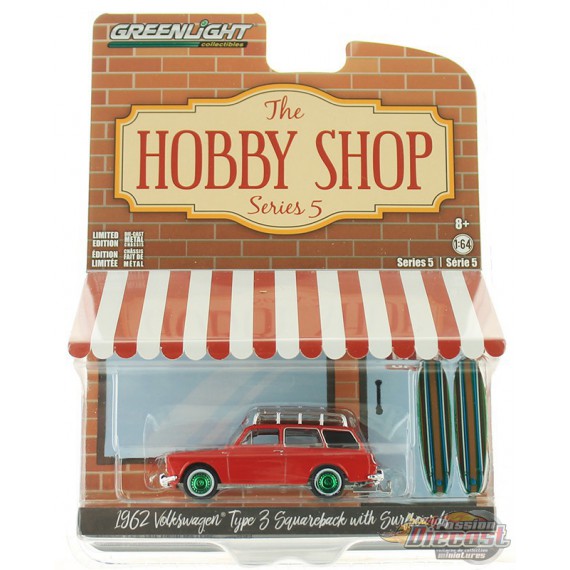 1962 Volk Type 3 - Squareback With Surfboards - The Hobby Shop Series 5 GREENMACHINE 97050 AGR