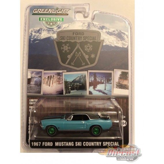 1967 Ford Mustang Coupe "Ski Country Special"  Turquoise - GREENMACHINE 1-64 Hobby Exclusive - 30154GR