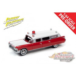 1959  Cadillac Ambulance  Rouge  - Johnny Lightning -  1:64 - JLSP098