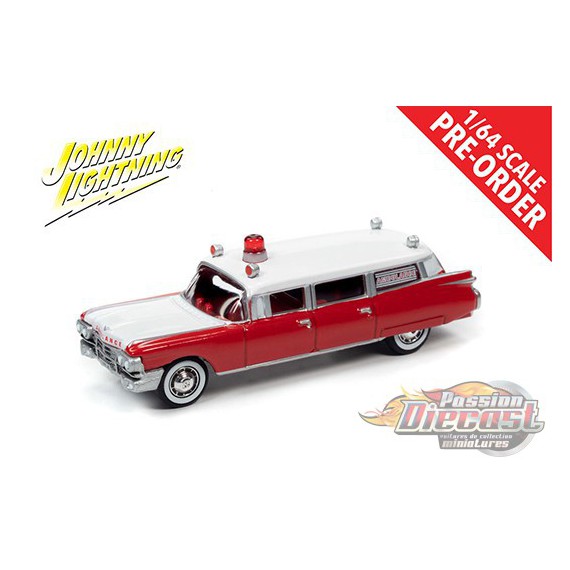 1959 Cadillac Ambulance  Red - Johnny Lightning -  1:64 - JLSP098