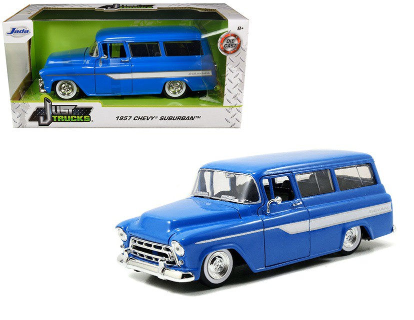 1957 Chevrolet Suburban Blue - Just Trucks - Jada 124 - 97190 - Passion  Diecast