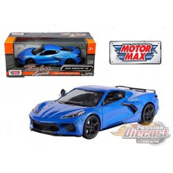 2020 Chevrolet Corvette C8 Stingray Bleu  - Motormax 1/24 - 79360 BL- Passion Diecast 