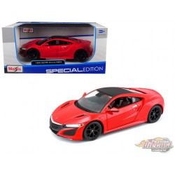 2018 Acura NSX en Rouge   - Maisto 1/24 - 31234 RD - Passion Diecast 