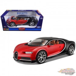 Bugatti Chiron - Rouge  & Noir  1:18 Bburago  - 18-11040 RD  - Passion Diecast 