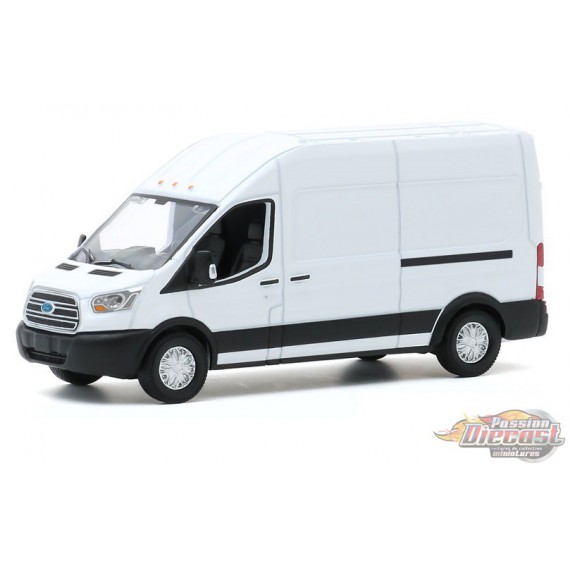 2015 Ford Transit LWB -Oxford White - Route Runners Series 1- Greenlight 1-64 - 53010 A - Passion Diecast