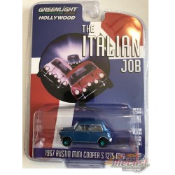1967 Austin Mini Cooper S 1275 MkI En Bleu - The Italian Job (1969) - Hollywood Série 28 - 1-64 GREENMACHINE 44880 AGR