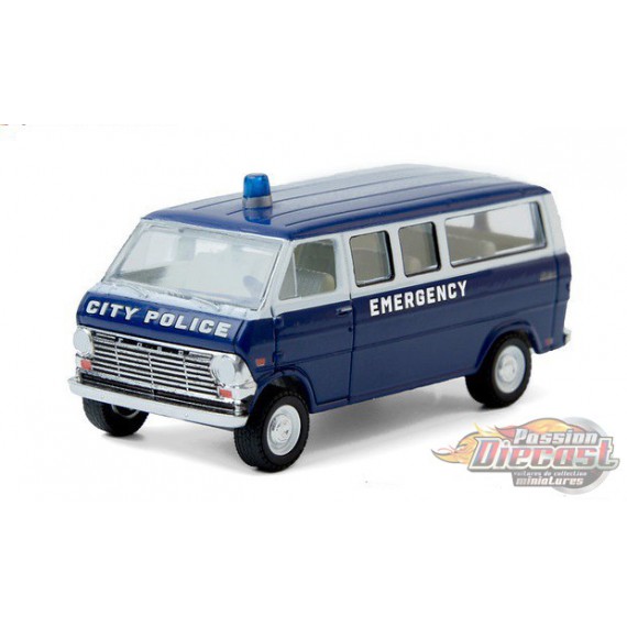 1969 FORD CLUB WAGON BUS CITY POLICE EMERGENCY 1/64 DIECAST 1969 FORD CLUB WAGON BUS CITY POLICE EMERGENCY 1/64 DIECAST