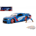 2006 Ford Mustang GT with Captain America Figure  -Marvel Avengers  -  Jada 1/24 - 31187
