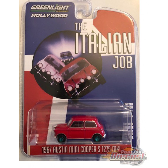 1967 Austin Mini Cooper S 1275 MkI in Red - The Italian Job (1969) - Hollywood Série 28 - 1-64 GREENMACHINE 44880 BGR