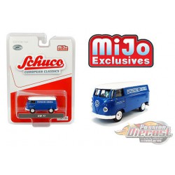 Volkswagen T1 Panel Bus - Porsche Diesel bleue avec toit blanc - Schuco 1:64 MiJo Exclusives - 4800 - Passion Diecast 