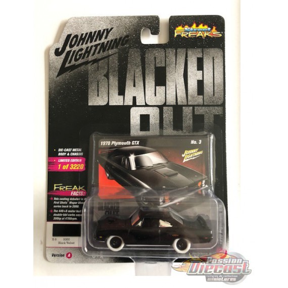 1970 Plymouth GTX  (Black) Street Freaks -  WHITE LIGHTNING 1:64 - JLCP7101GR