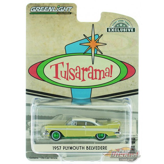 1957 Plymouth Belvedere - Desert Gold  - "Tulsarama" 1957 Underground Vault - GREENMACHINE 1/64 - Hobby Exclusif - 30157GR