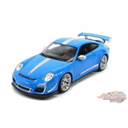 Porsche 911 GT3 RS 4.0 - Blue with silver stripe - 1-18 Bburago 18-11036 BL -  Passion Diecast 