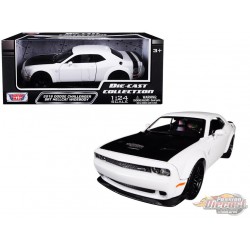 2018 Dodge Challenger SRT Hellcat Widebody Blanc- Motormax 1/24 - 79350 WH - Passion Diecast 