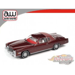 1975 Cadillac Eldorado - Bourgogne avec toit en vinyle  - Auto World 1/64 - AWSP058 B - Passion Diecast