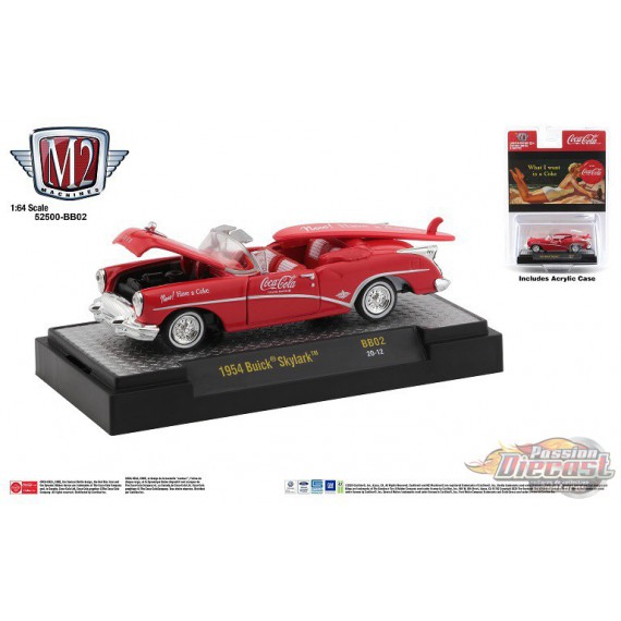 1954 BUICK SKYLARK  Coca Cola With Surf Board -  M2  1:64  - 52500-BB02 A - Passion Diecast 
